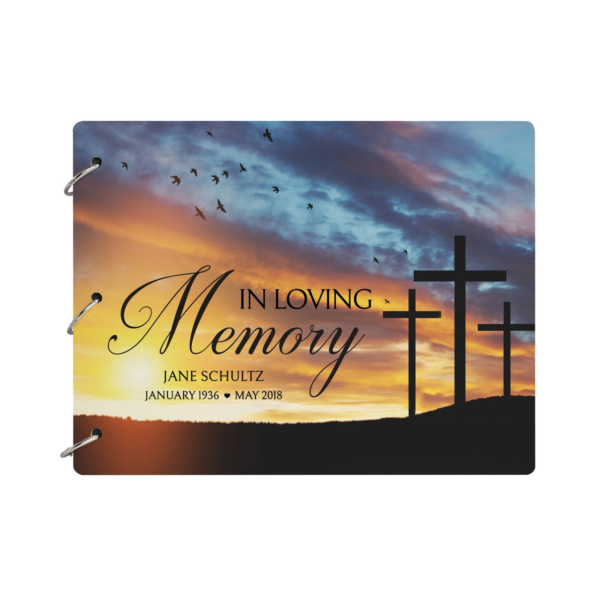 Personalized Celebration Of Life Funeral Guest Books For Memorial Services Registry With Wooden Cover - In Loving Memory - LifeSong Milestones