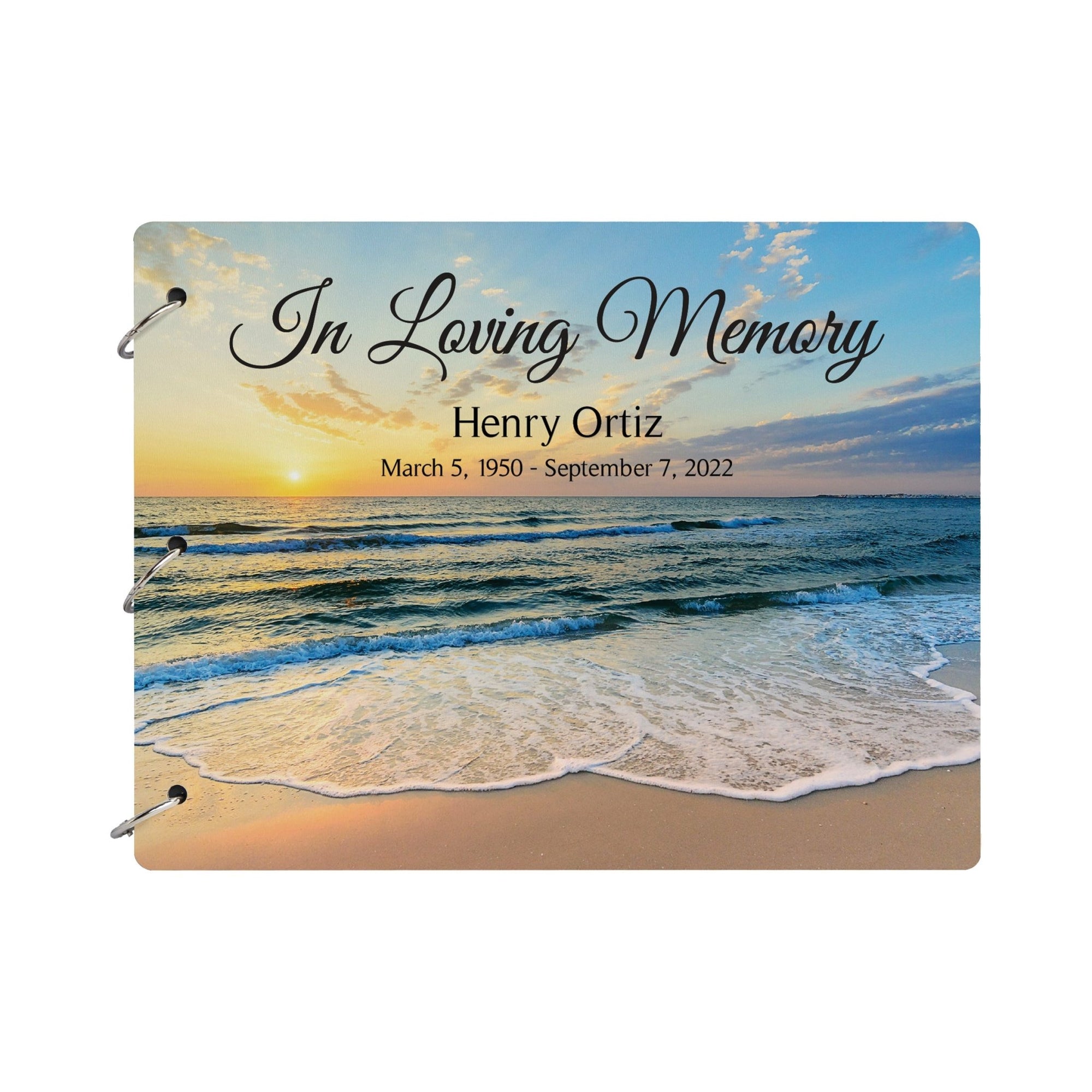 Personalized Celebration Of Life Funeral Guest Books For Memorial Services Registry With Wooden Cover - In Loving Memory - LifeSong Milestones