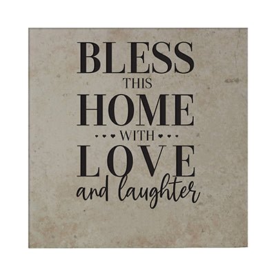 Personalized Ceramic Trivet with Inspirational verse 5.75in (Bless This Home) - LifeSong Milestones
