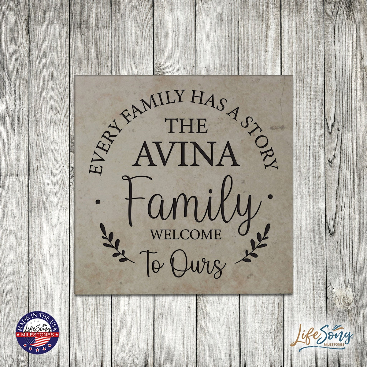 Personalized Ceramic Trivet with Inspirational verse 5.75in (Every Family Has) - LifeSong Milestones