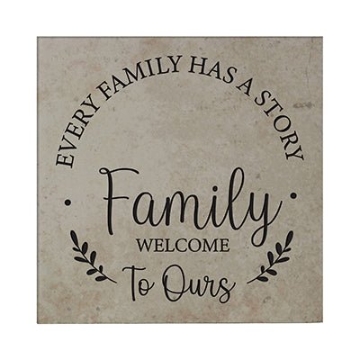 Personalized Ceramic Trivet with Inspirational verse 5.75in (Every Family Has) - LifeSong Milestones