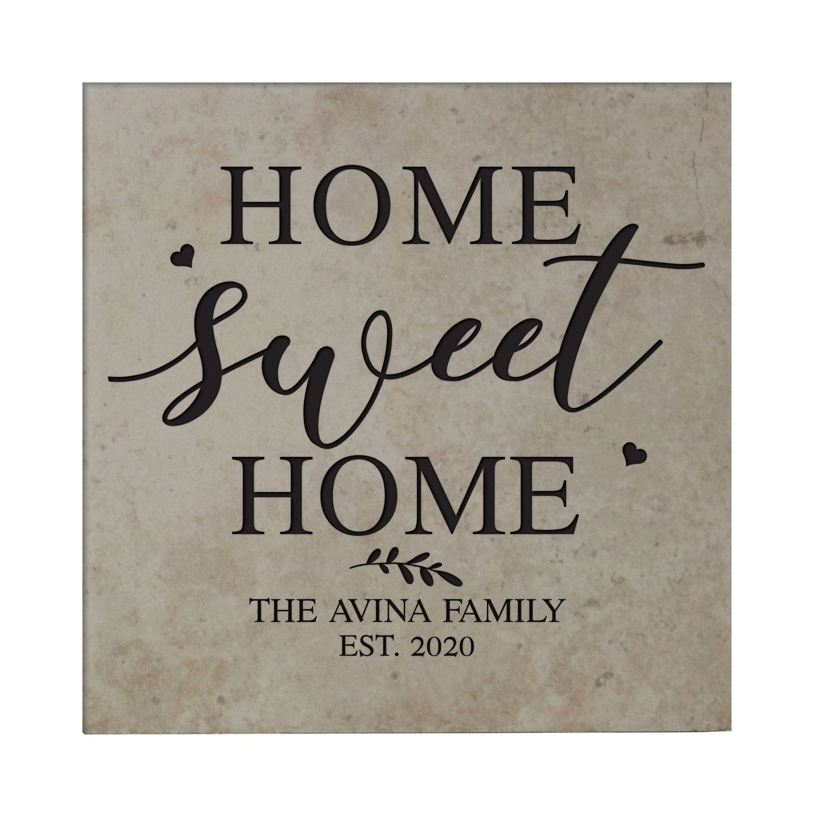 Personalized Ceramic Trivet with Inspirational verse 5.75in (Home Sweet Home) - LifeSong Milestones