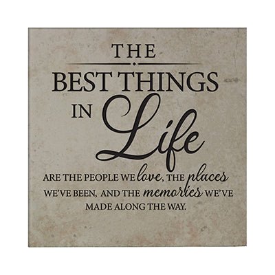 Personalized Ceramic Trivet with Inspirational verse 5.75in (The Best Things) - LifeSong Milestones