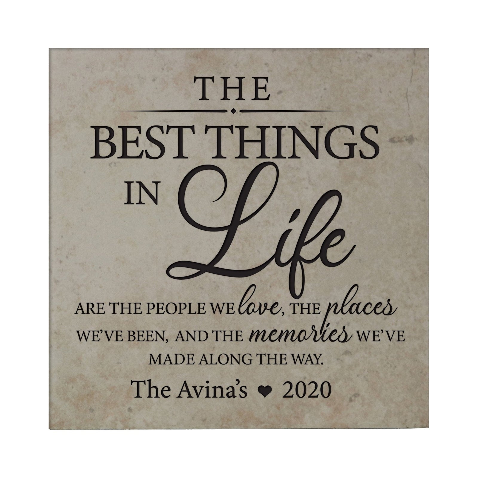 Personalized Ceramic Trivet with Inspirational verse 5.75in (The Best Things) - LifeSong Milestones