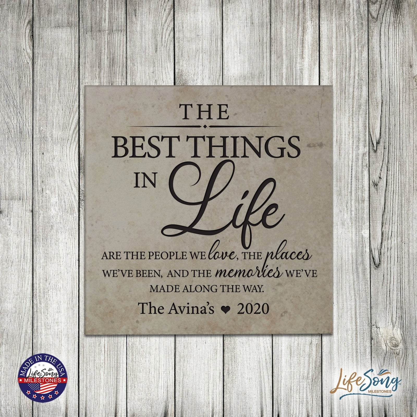 Personalized Ceramic Trivet with Inspirational verse 5.75in (The Best Things) - LifeSong Milestones