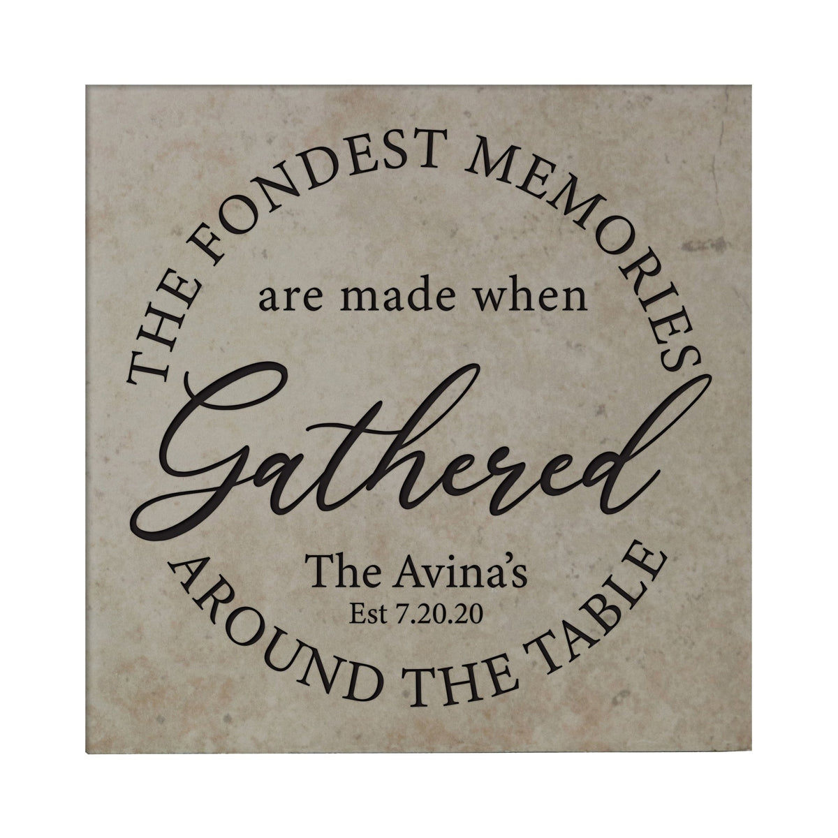 Personalized Ceramic Trivet with Inspirational verse 5.75in (The Fondest Memories) - LifeSong Milestones