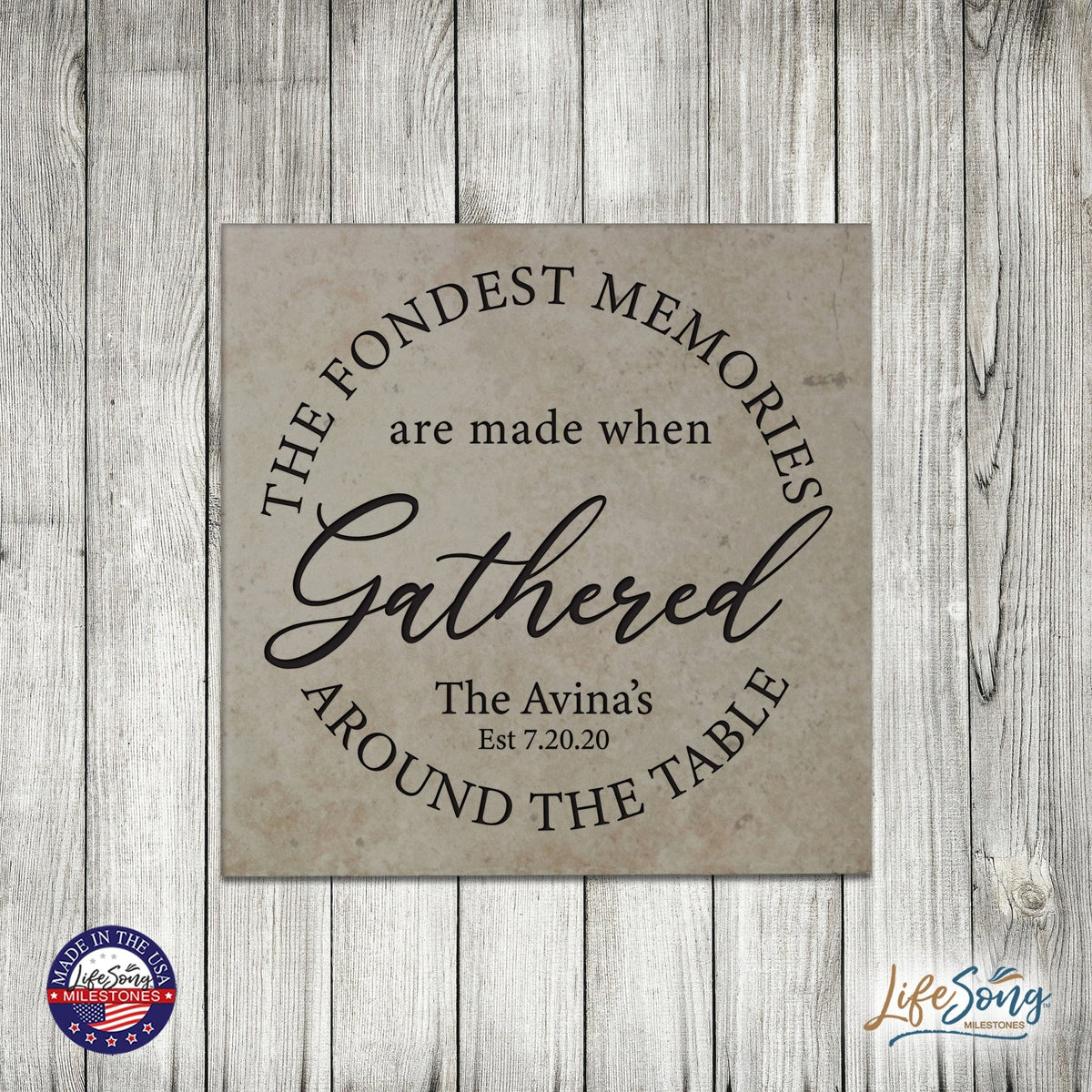 Personalized Ceramic Trivet with Inspirational verse 5.75in (The Fondest Memories) - LifeSong Milestones