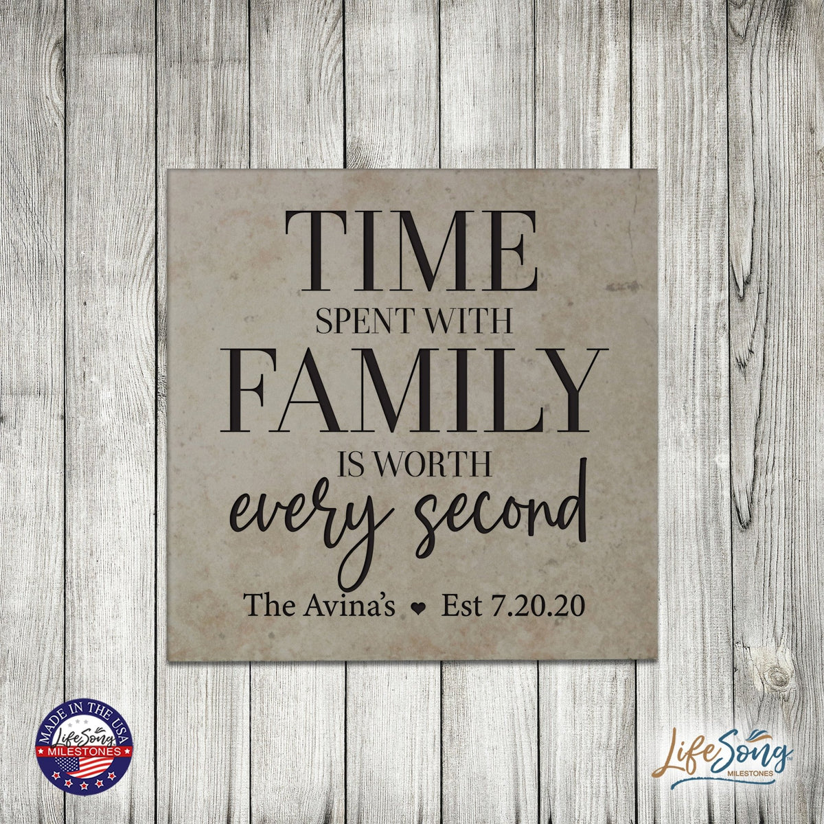 Personalized Ceramic Trivet with Inspirational verse 5.75in (Time Spent With) - LifeSong Milestones