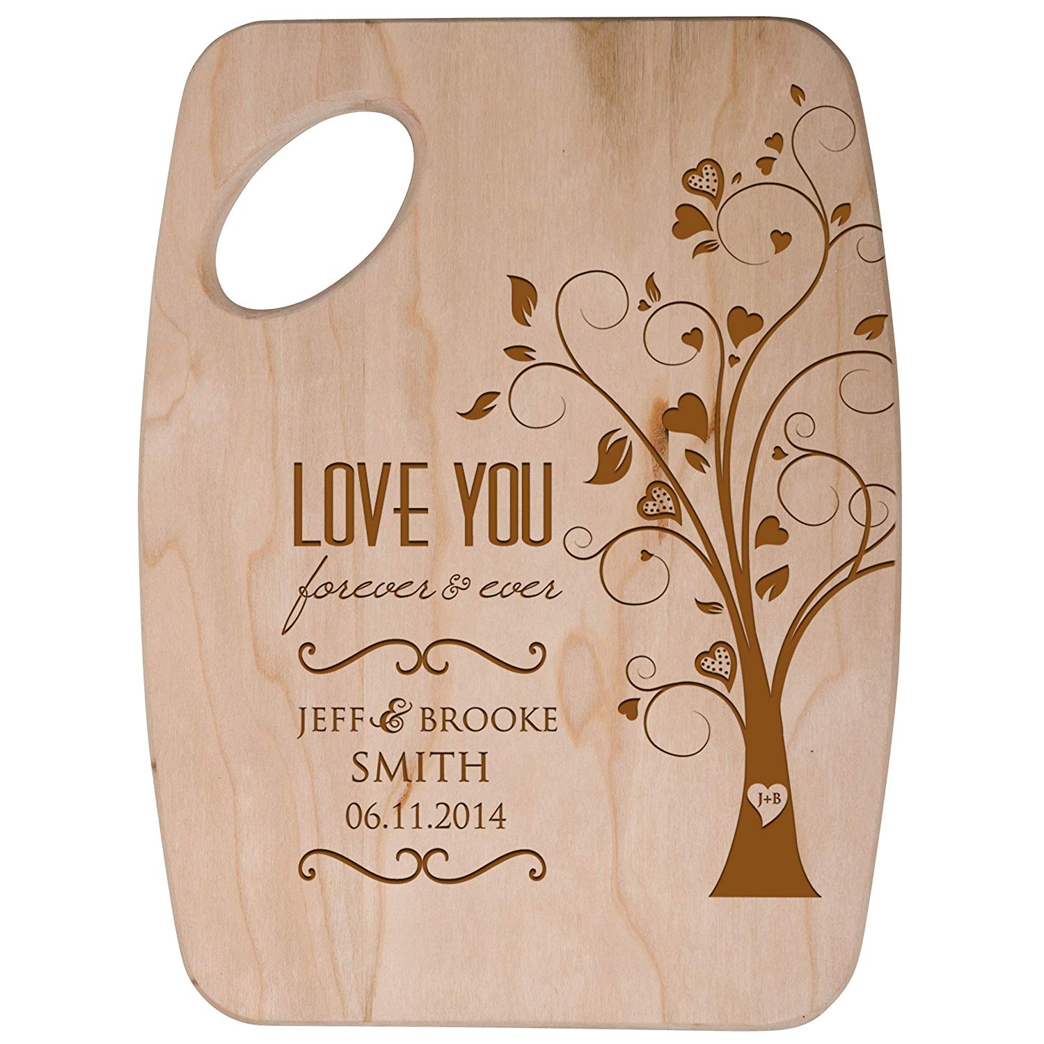 Personalized Cheese Cutting Board Gift "Love You Forever and Ever" - LifeSong Milestones