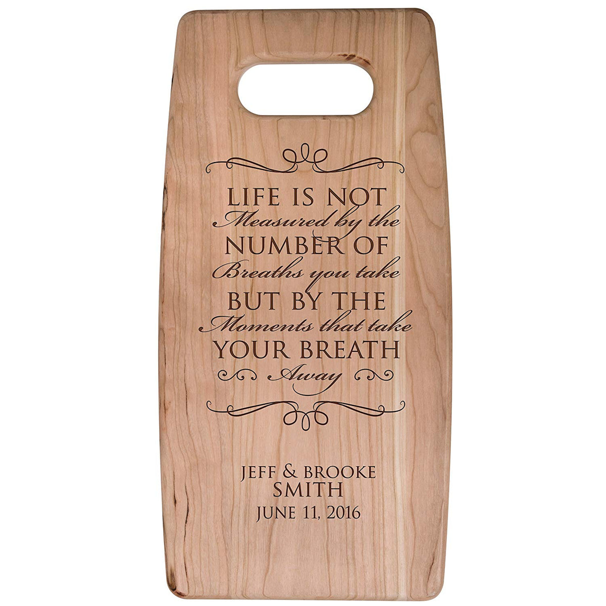 Personalized Cherry Cutting Board - Life Is Not Measured - LifeSong Milestones