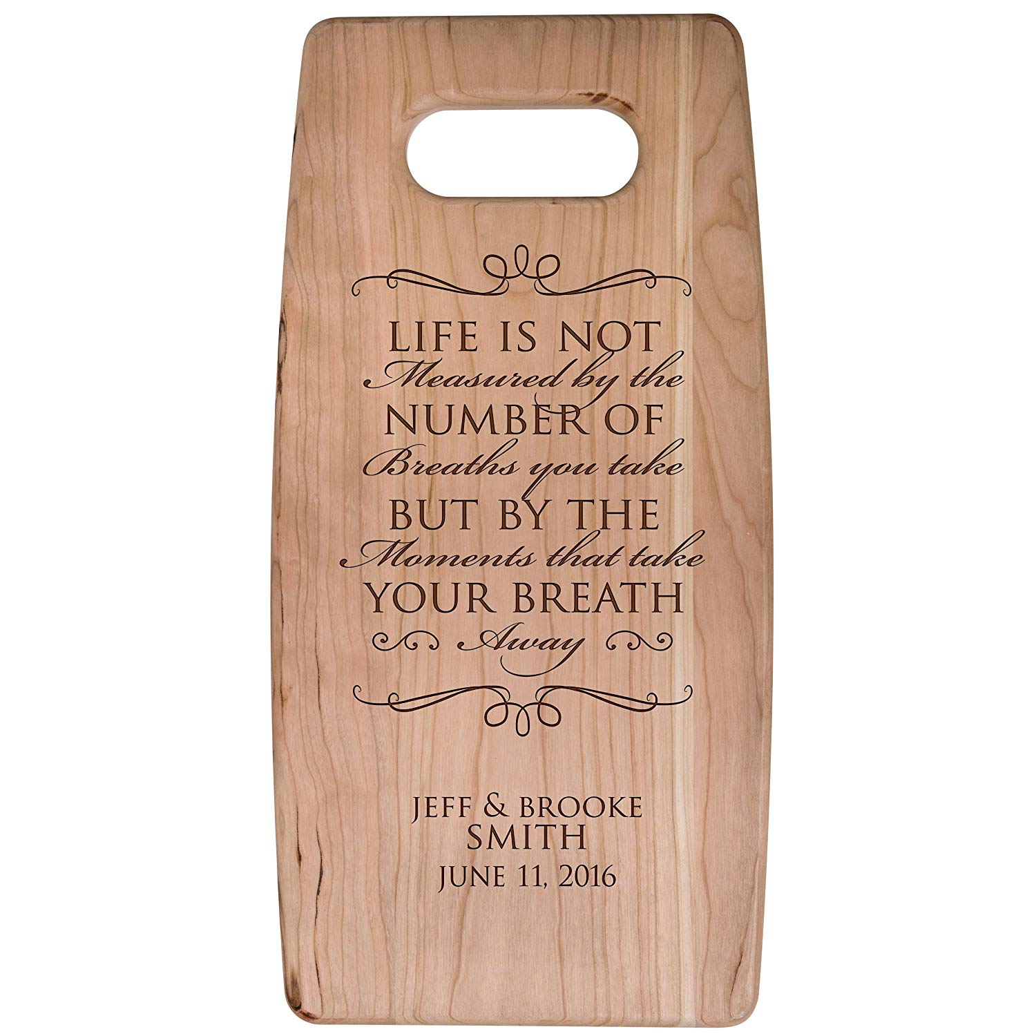 Personalized Cherry Cutting Board - Life Is Not Measured - LifeSong Milestones
