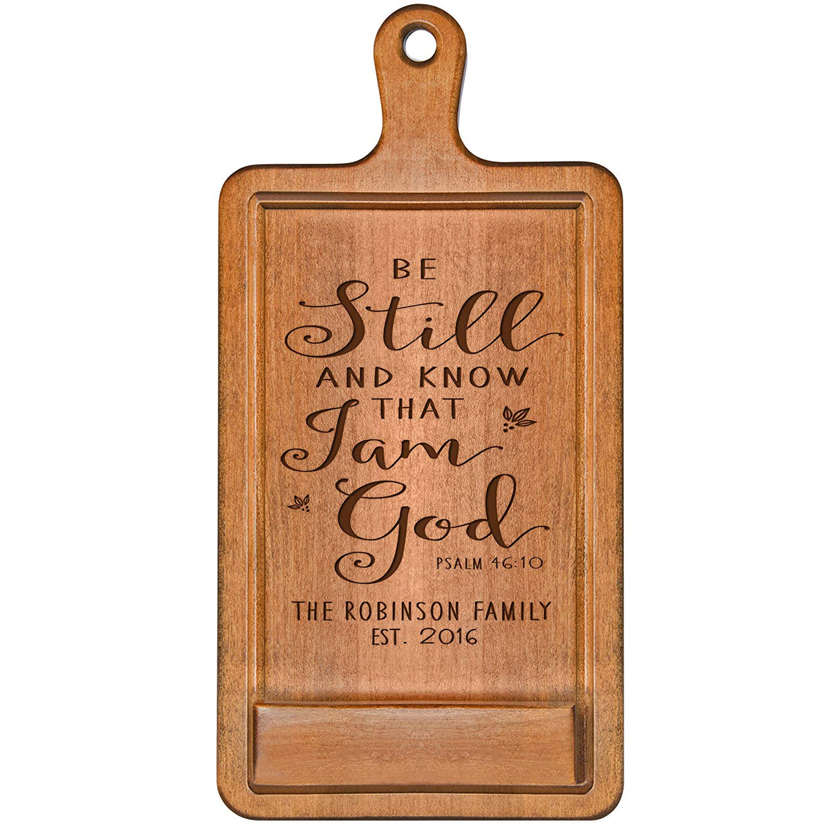 Personalized Cherry iPad Cook Book Holder - Be Still And Know - LifeSong Milestones