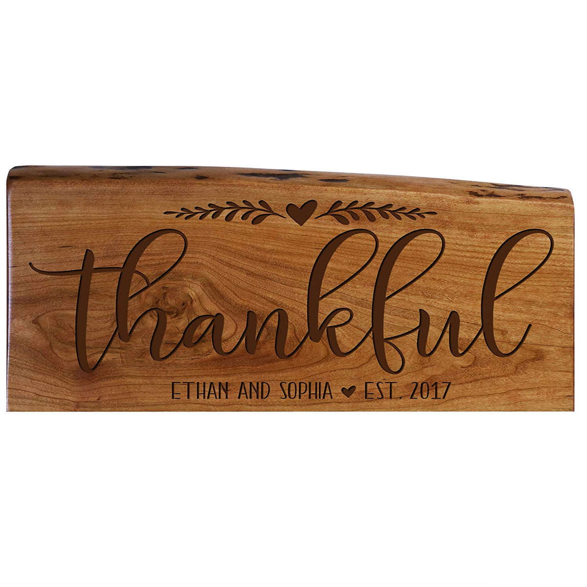 Personalized Cherry Wood Live Edge Wall Plaque - Family - LifeSong Milestones