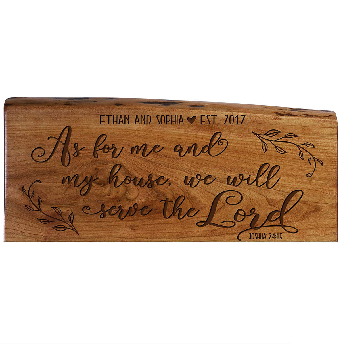 Personalized Cherry Wood Live Edge Wall Plaque - Family - LifeSong Milestones