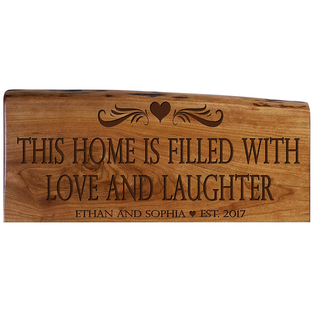 Personalized Cherry Wood Live Edge Wall Plaque - Family - LifeSong Milestones