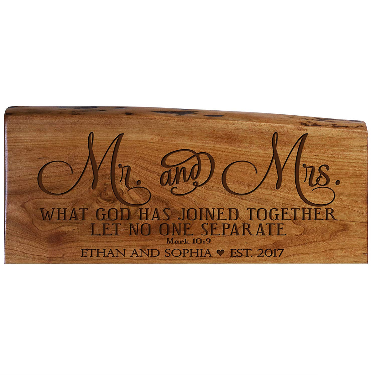 Personalized Cherry Wood Live Edge Wall Plaque - Family - LifeSong Milestones