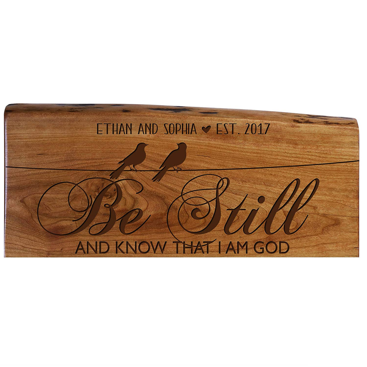 Personalized Cherry Wood Live Edge Wall Plaque - Family - LifeSong Milestones