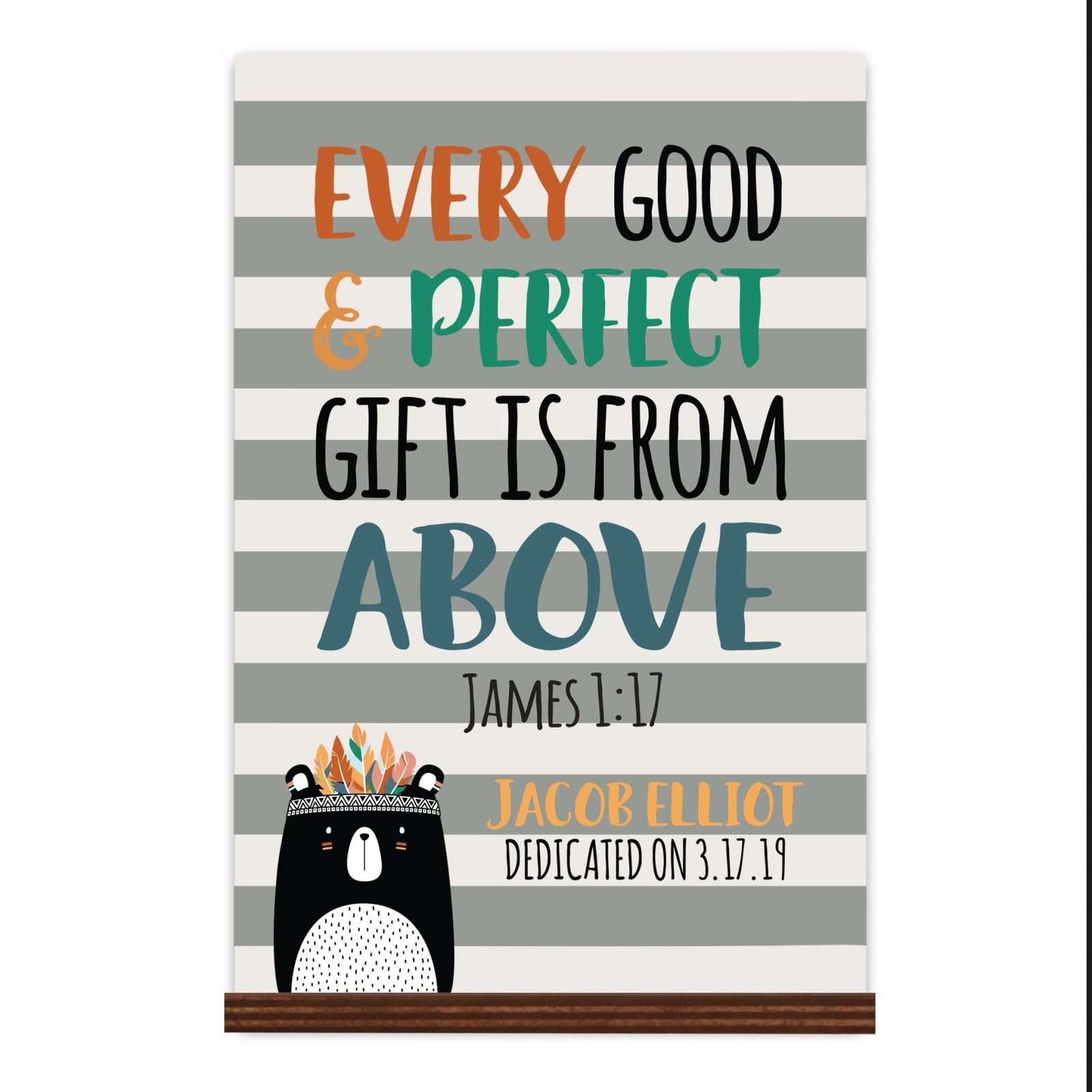Lifesong Milestones Personalized Wooden Sign Baptism Gift for Godchild