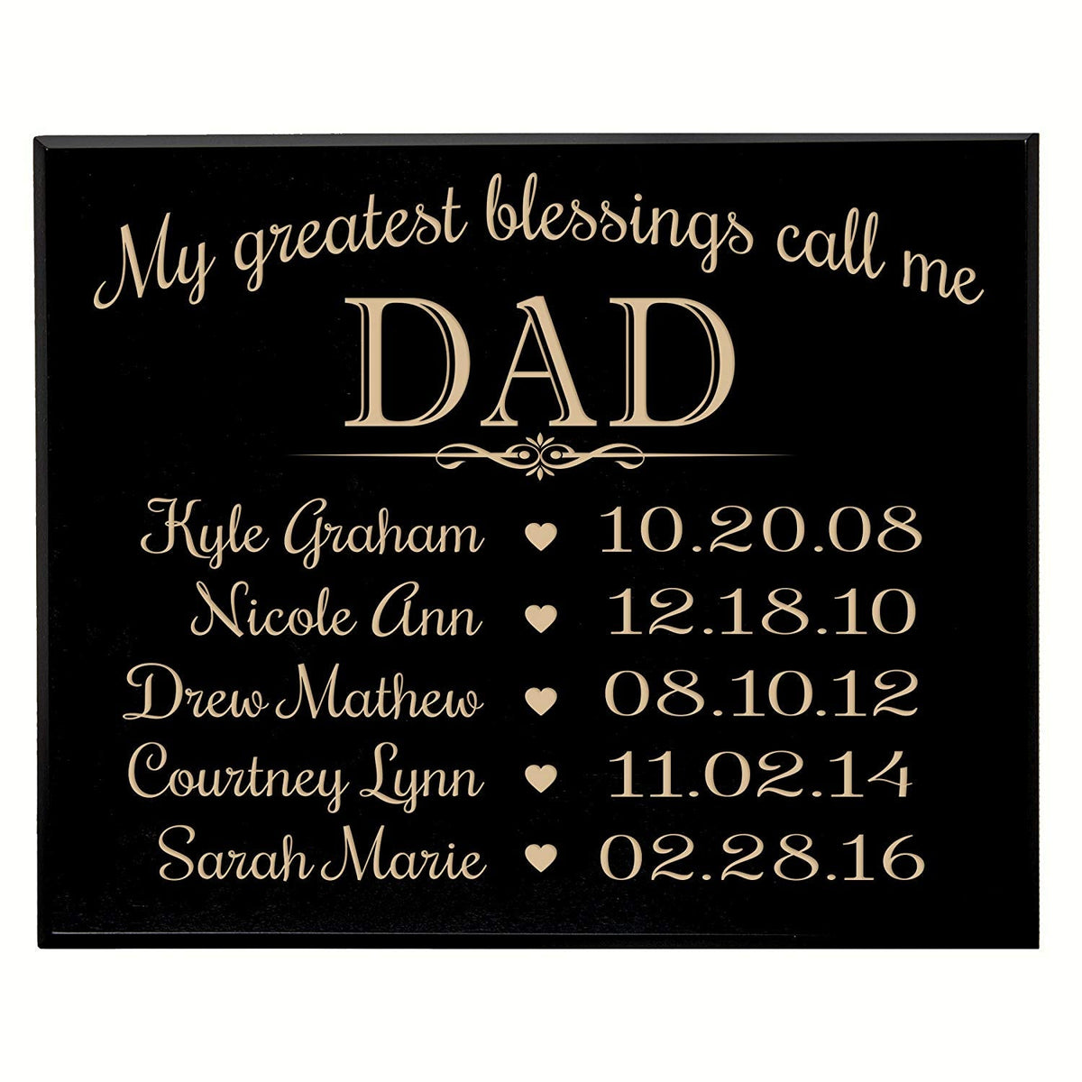 Personalized Children's Name's Wall Plaque - Dad - LifeSong Milestones