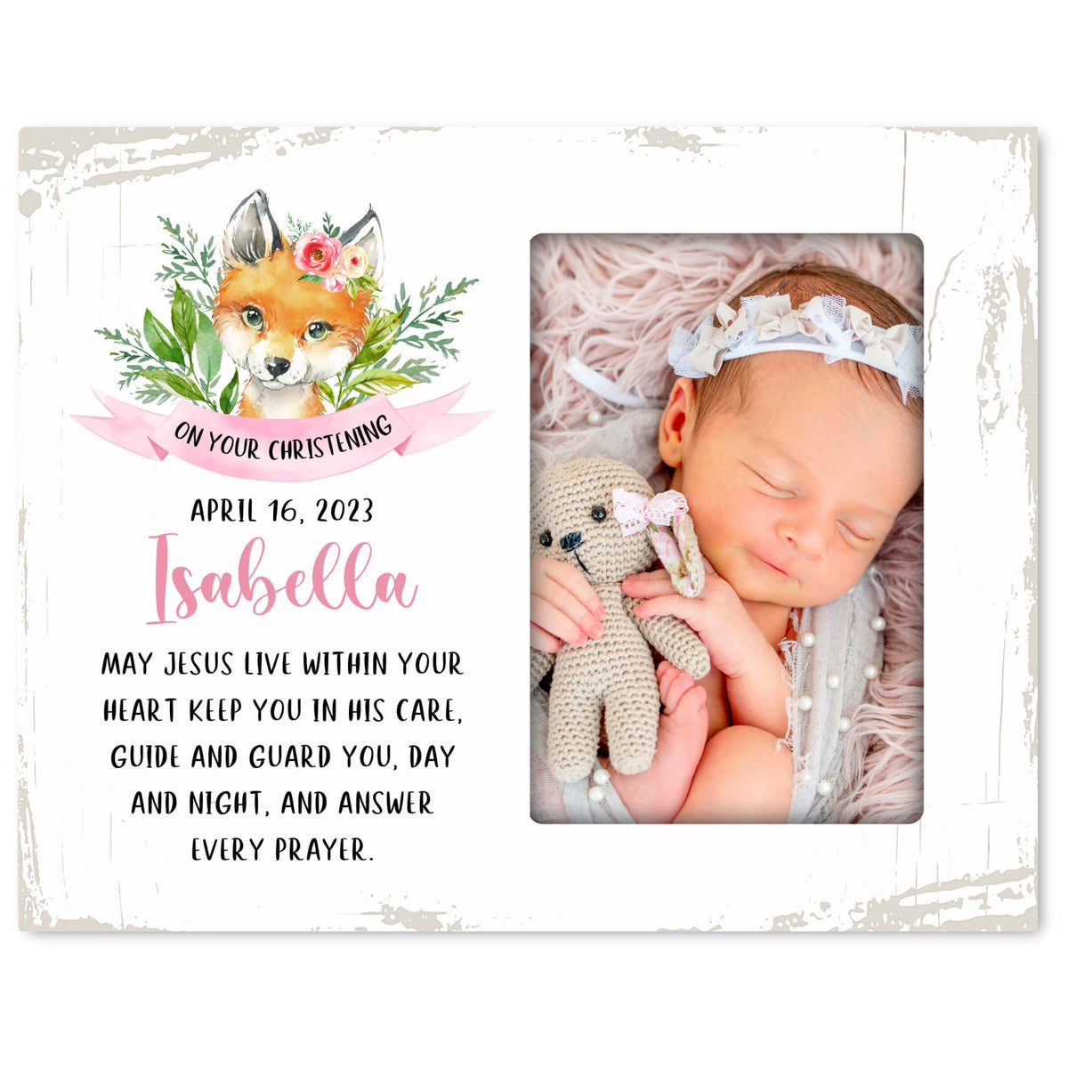 Personalized Christening Photo Frame - Be Strong - LifeSong Milestones