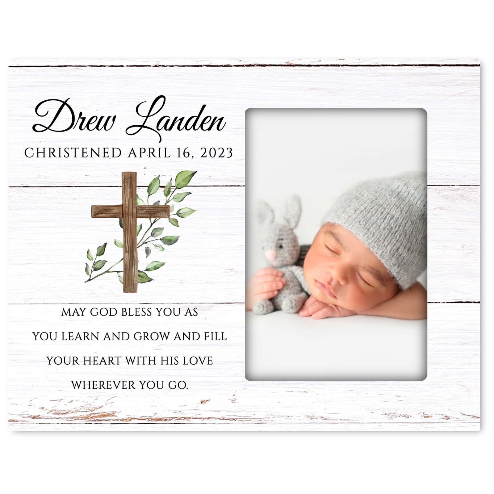 Personalized Christening Photo Frame - Be Strong - LifeSong Milestones