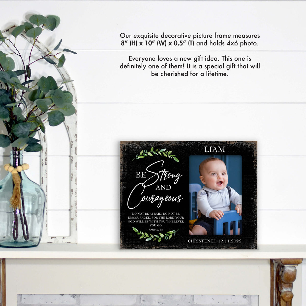 Personalized Christening Photo Frame - Be Strong - LifeSong Milestones