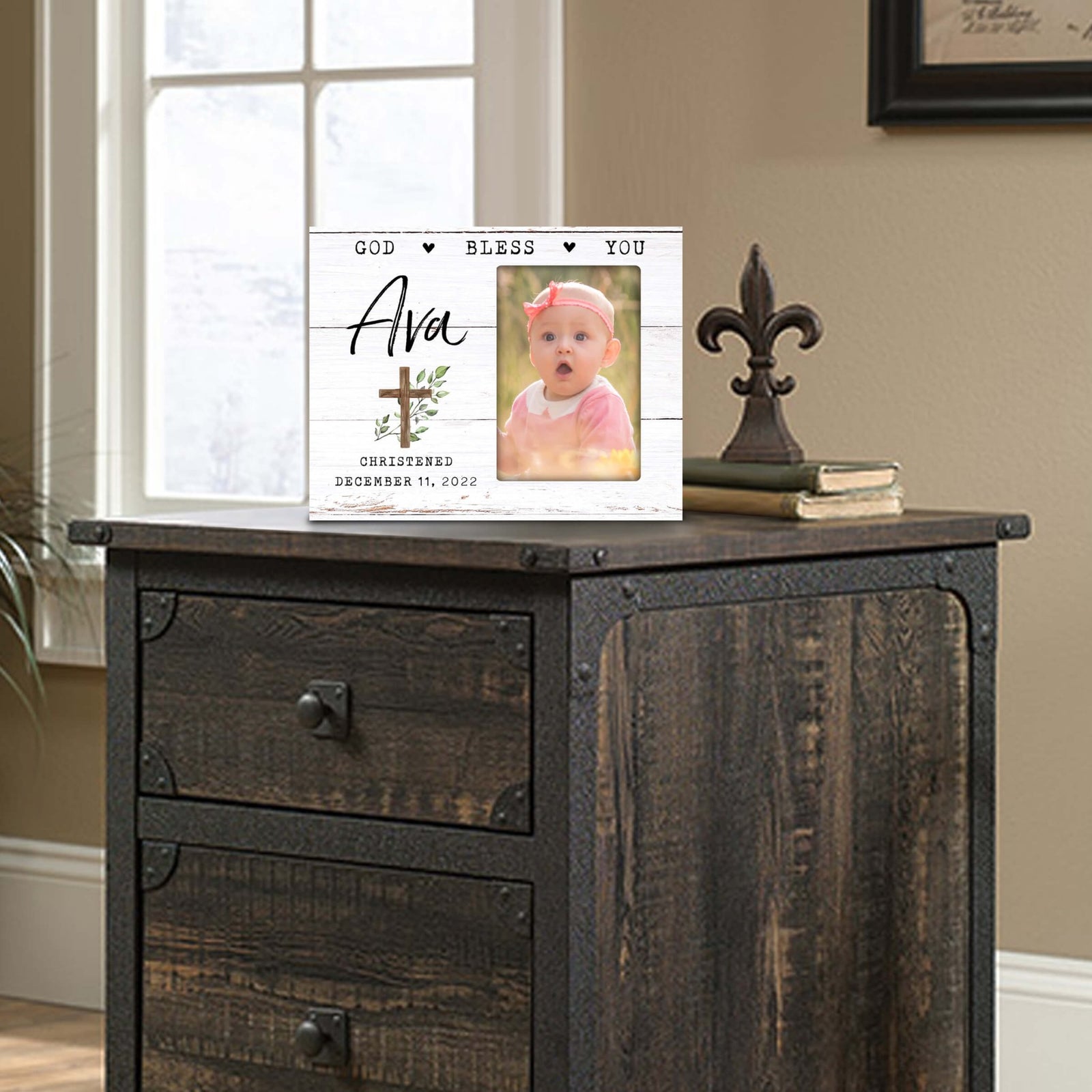 Personalized Christening Photo Frame - Be Strong - LifeSong Milestones