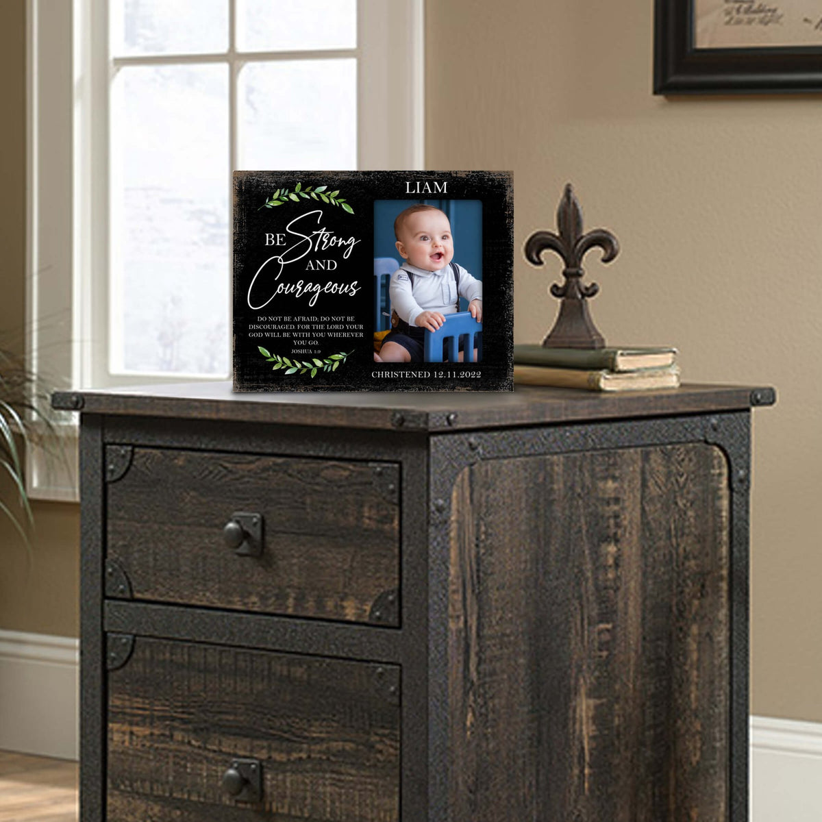 Personalized Christening Photo Frame - Be Strong - LifeSong Milestones