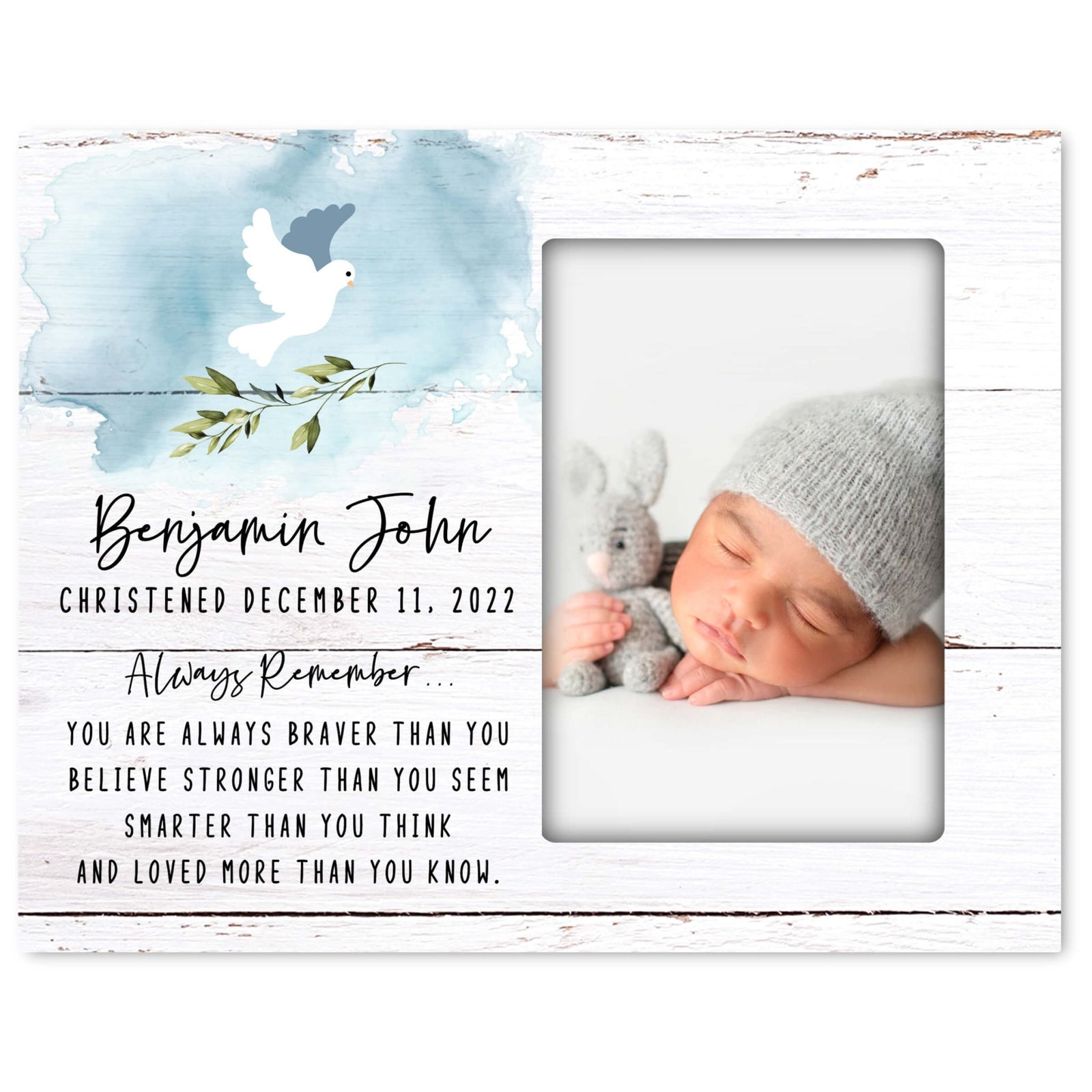 Personalized Christening Photo Frame - Be Strong - LifeSong Milestones