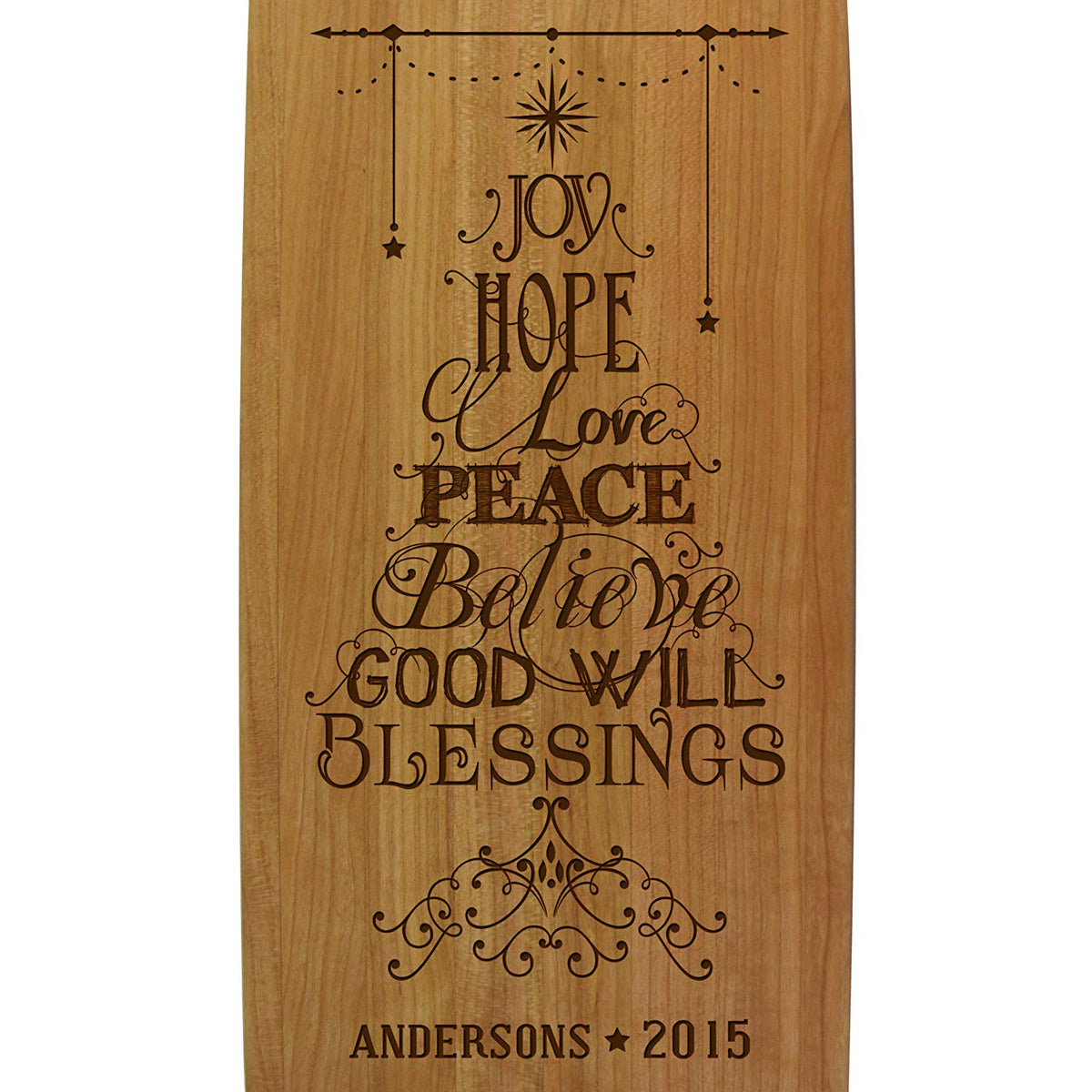 Personalized Christmas Cutting Board - Family Name, Date - LifeSong Milestones