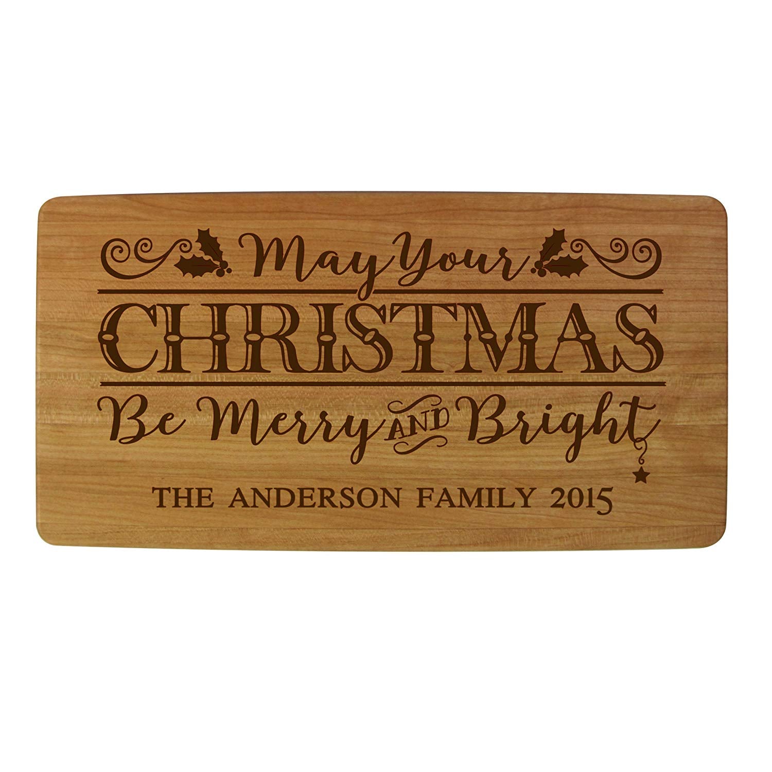 Personalized Christmas Cutting Board - Merry & Bright - LifeSong Milestones