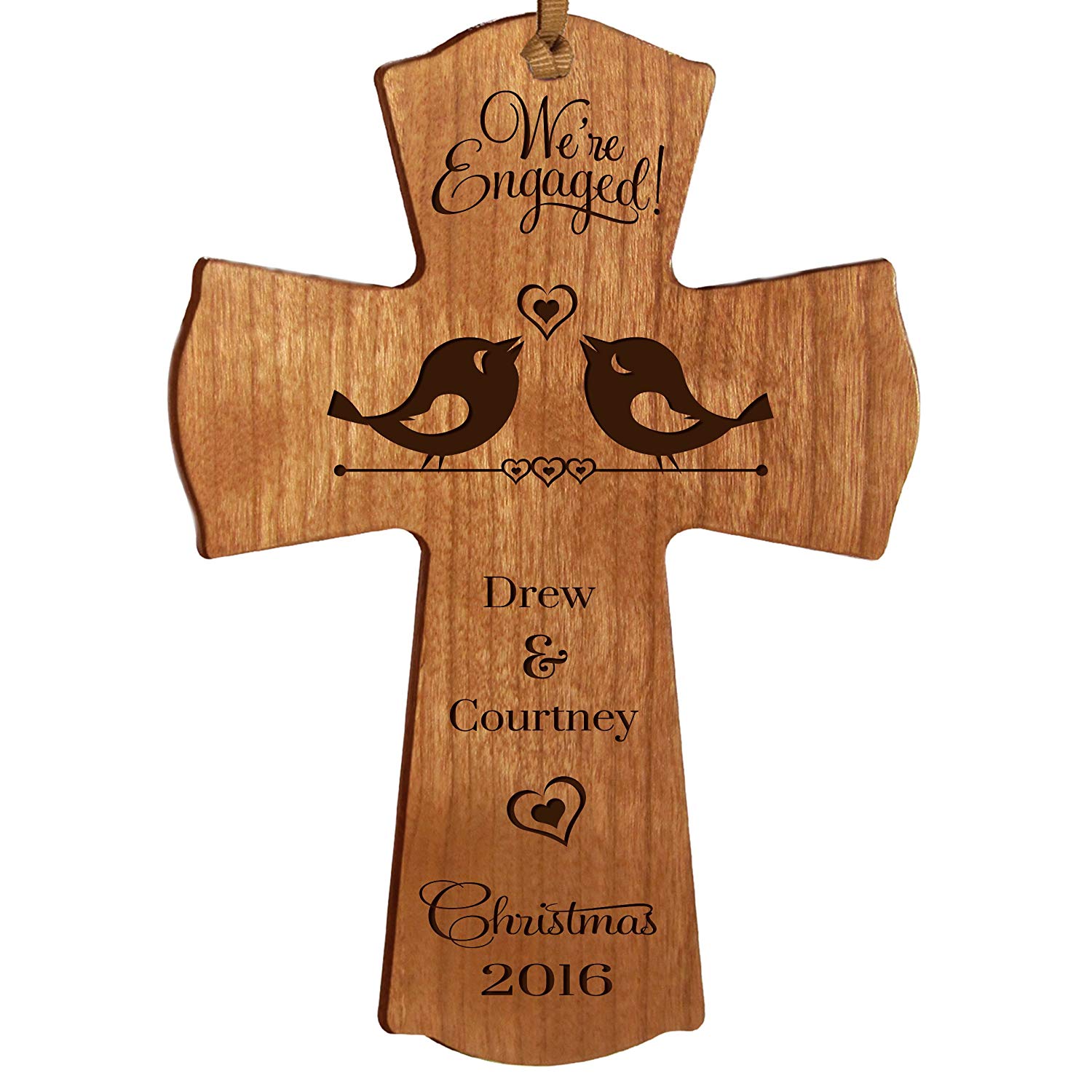 Personalized Christmas Engaged Wall Cross - LifeSong Milestones