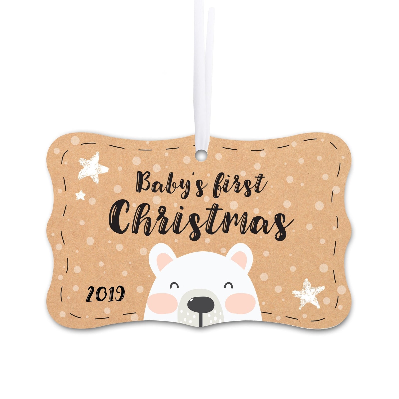 Personalized Christmas New Baby Ornament- Vintage Polar Bears - LifeSong Milestones