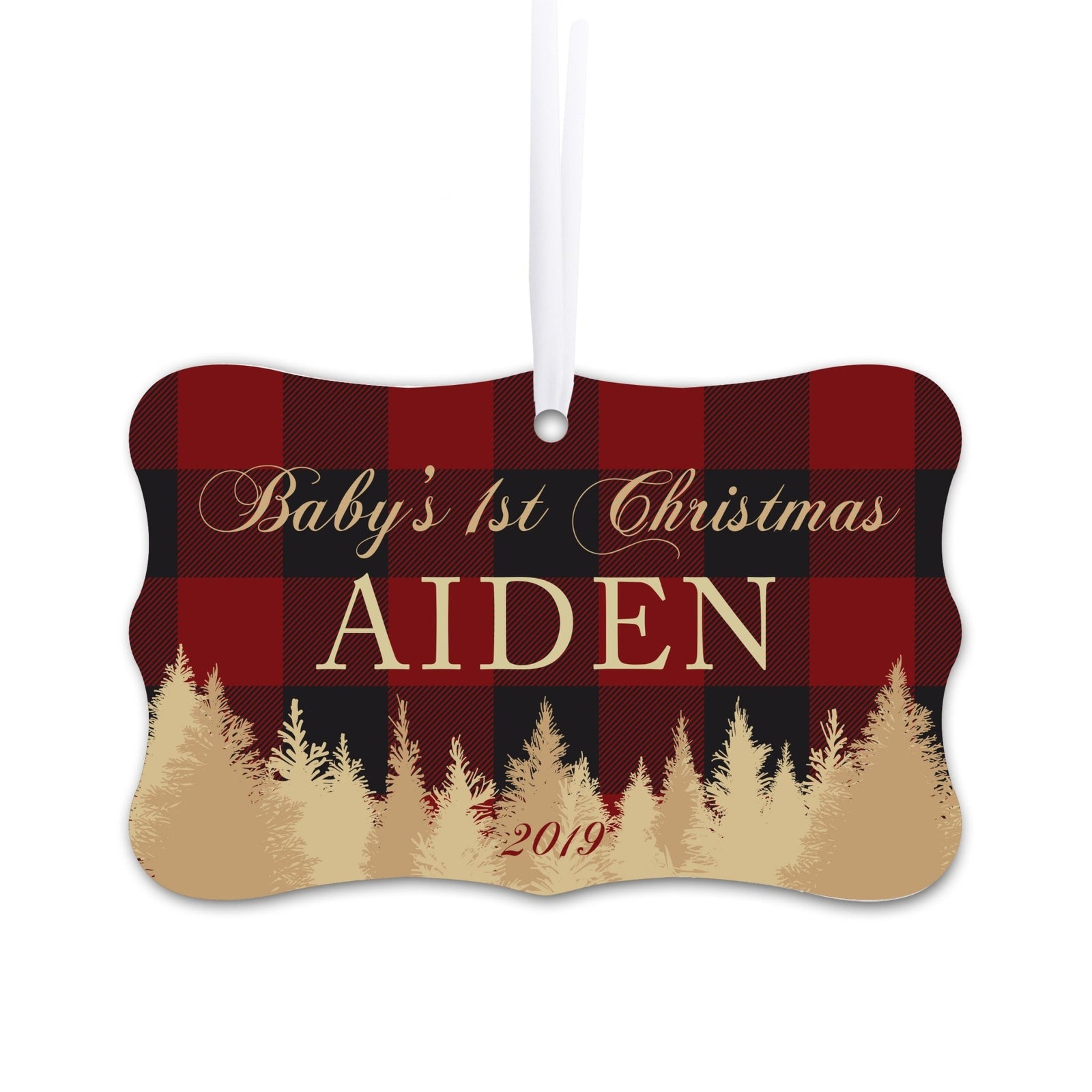Personalized Christmas New Baby Ornament- Vintage Trees - LifeSong Milestones