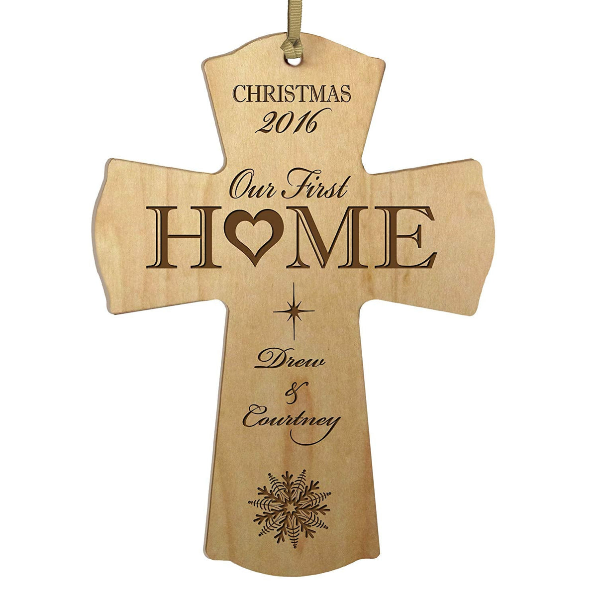 Personalized Christmas New Home Wall Cross - LifeSong Milestones