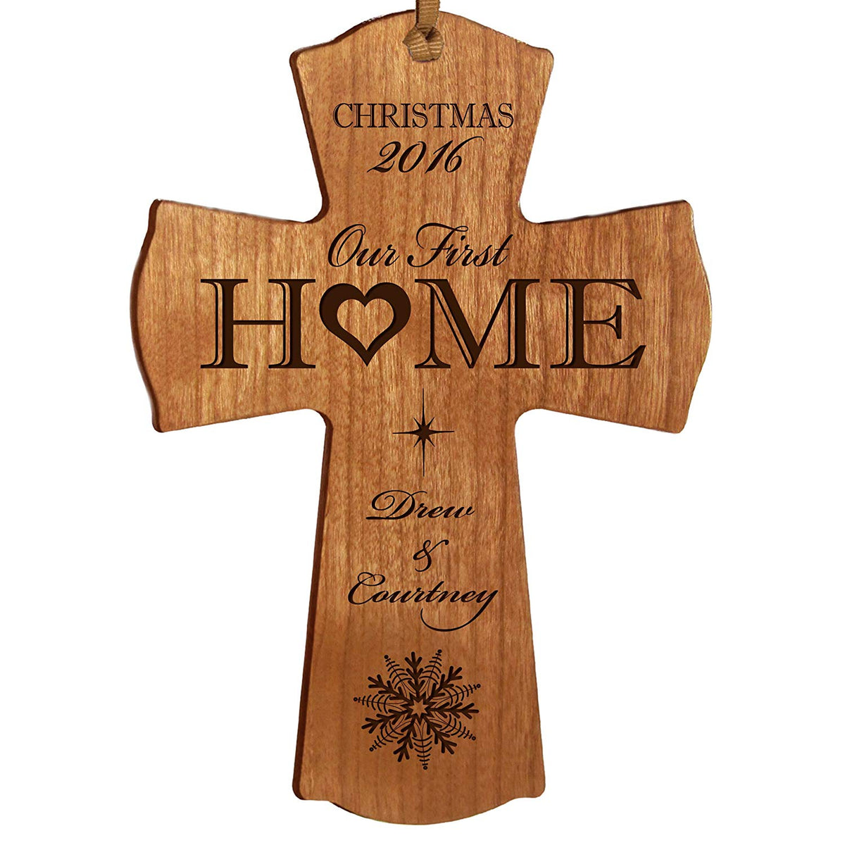 Personalized Christmas New Home Wall Cross - LifeSong Milestones