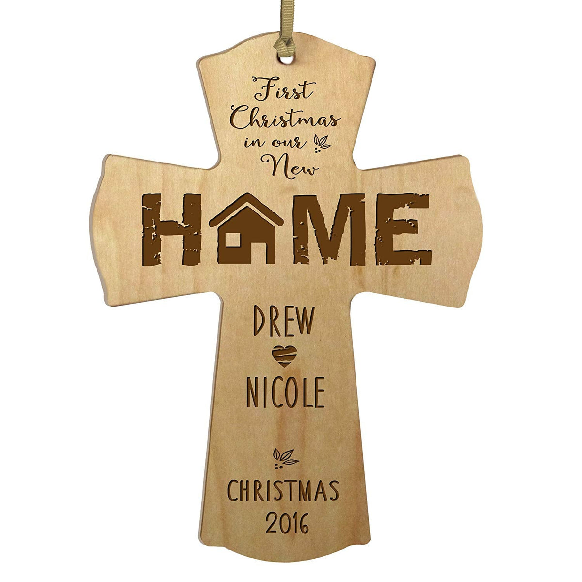 Personalized Christmas New Home Wall Cross - LifeSong Milestones