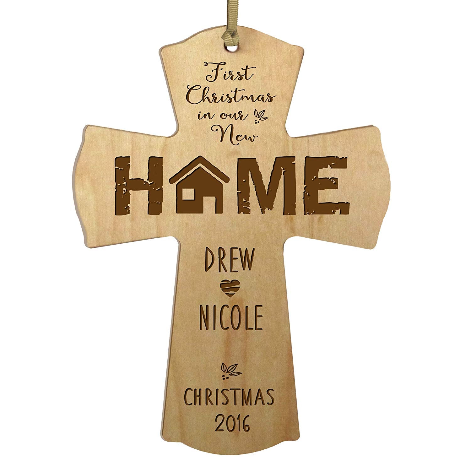 Personalized Christmas New Home Wall Cross - LifeSong Milestones