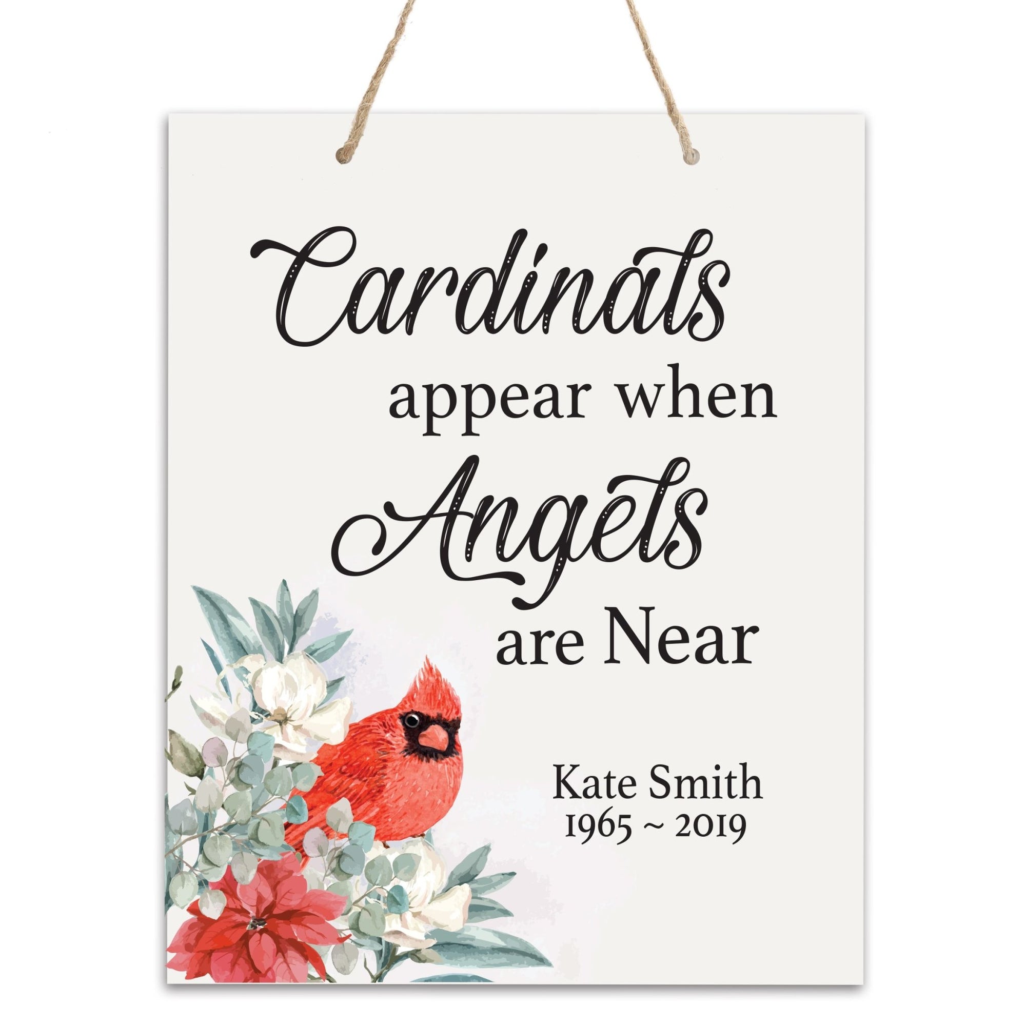 Personalized Christmas Remembrance Hanging Sign - Angels Are Near - LifeSong Milestones