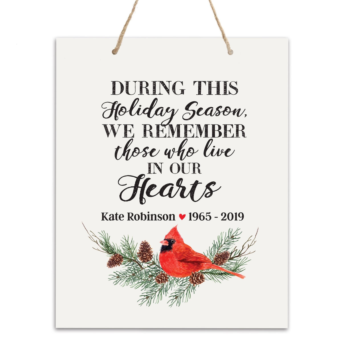 Personalized Christmas Remembrance Hanging Sign - Those In Our Hearts - LifeSong Milestones