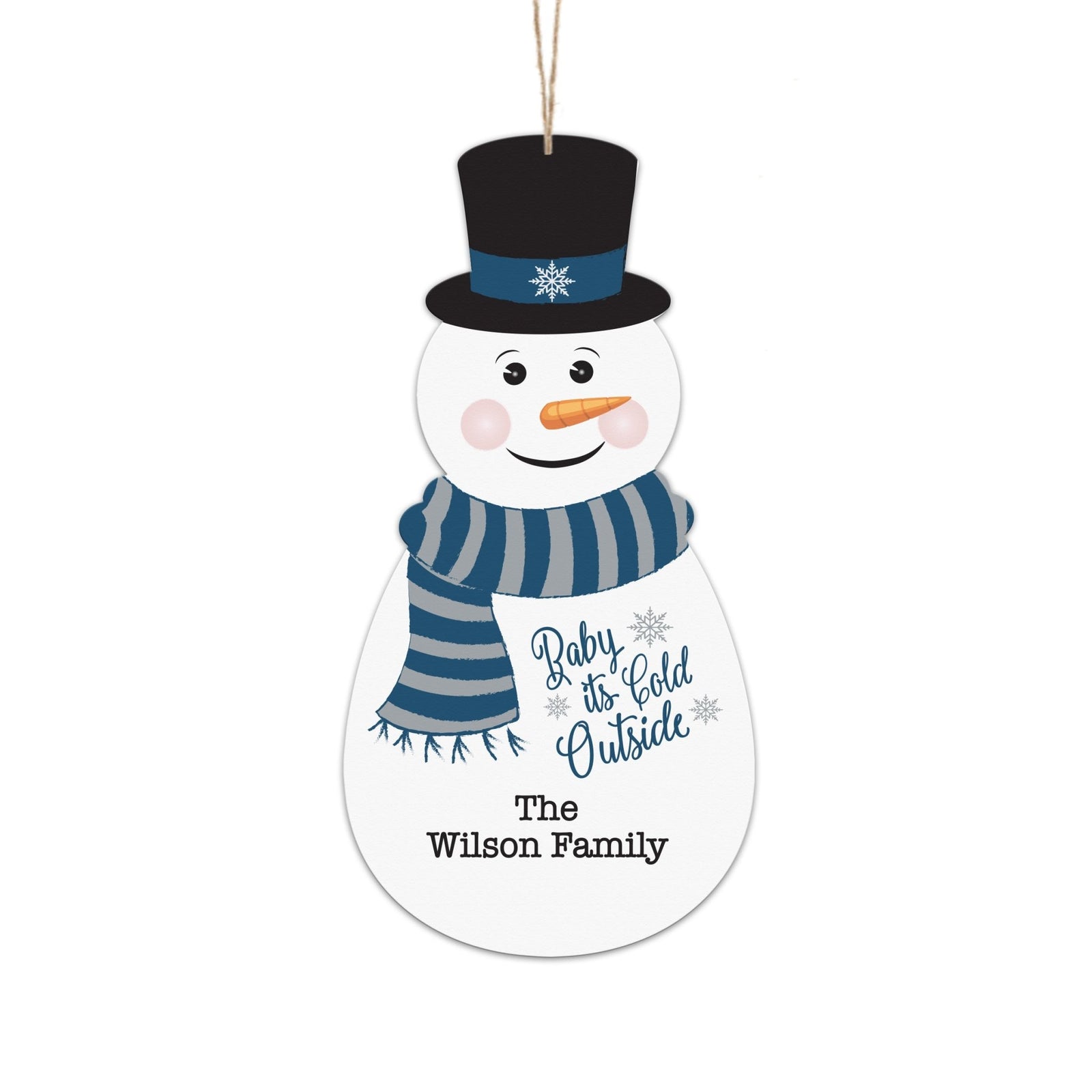 Personalized Christmas Snowman Ornament Gift - 2.5x5 - LifeSong Milestones