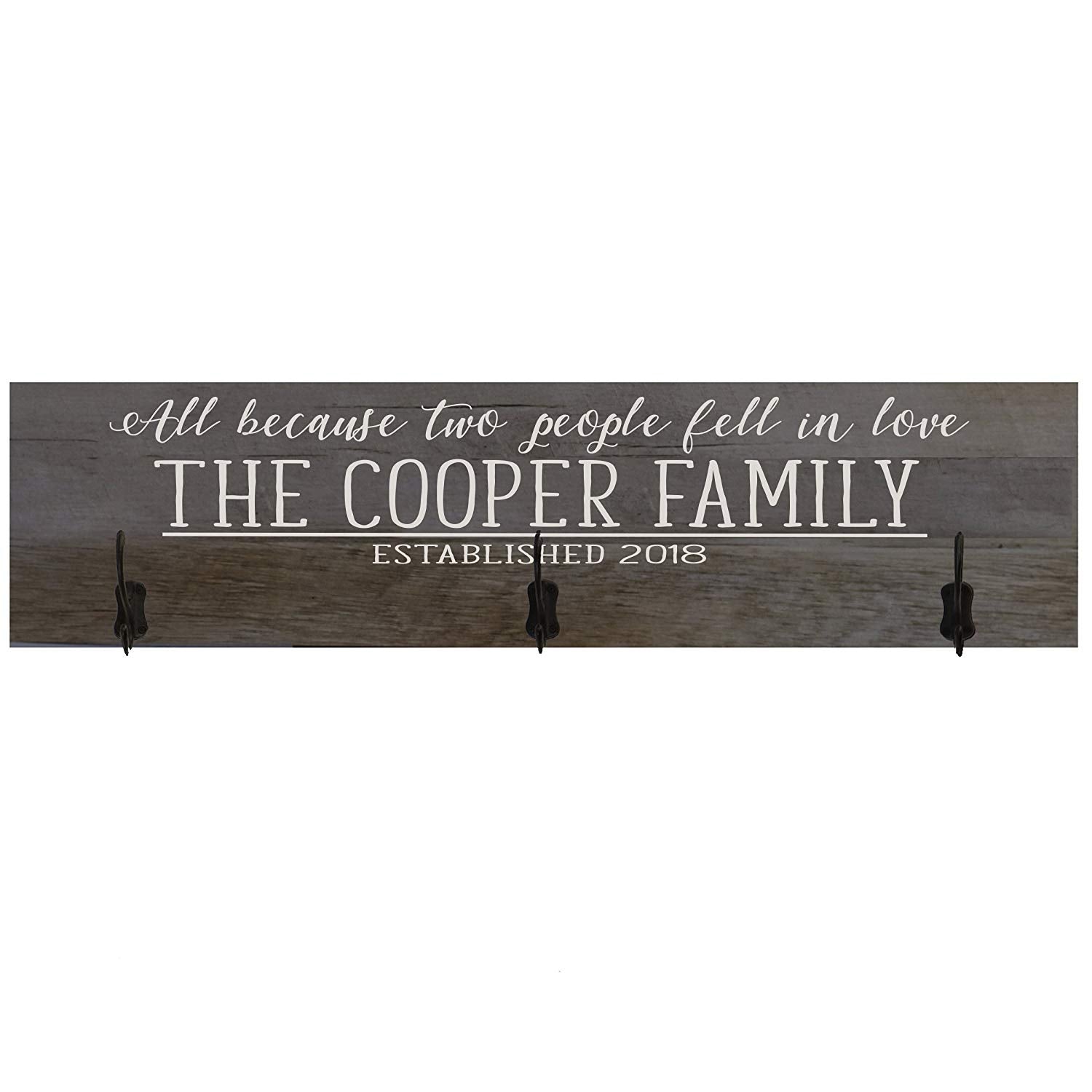 Personalized Coat Rack All Because Two People Fell In Love - LifeSong Milestones