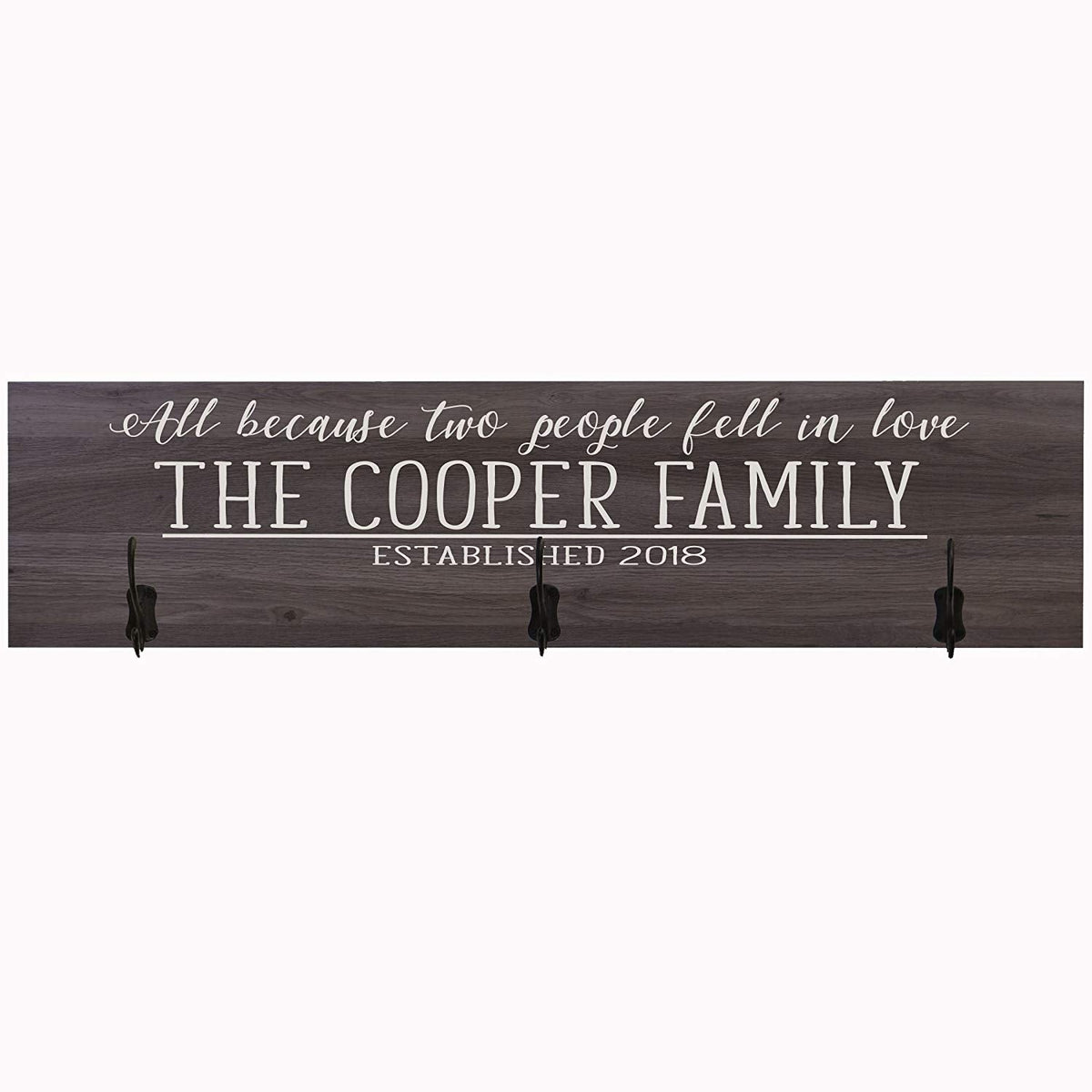 Personalized Coat Rack All Because Two People Fell In Love - LifeSong Milestones