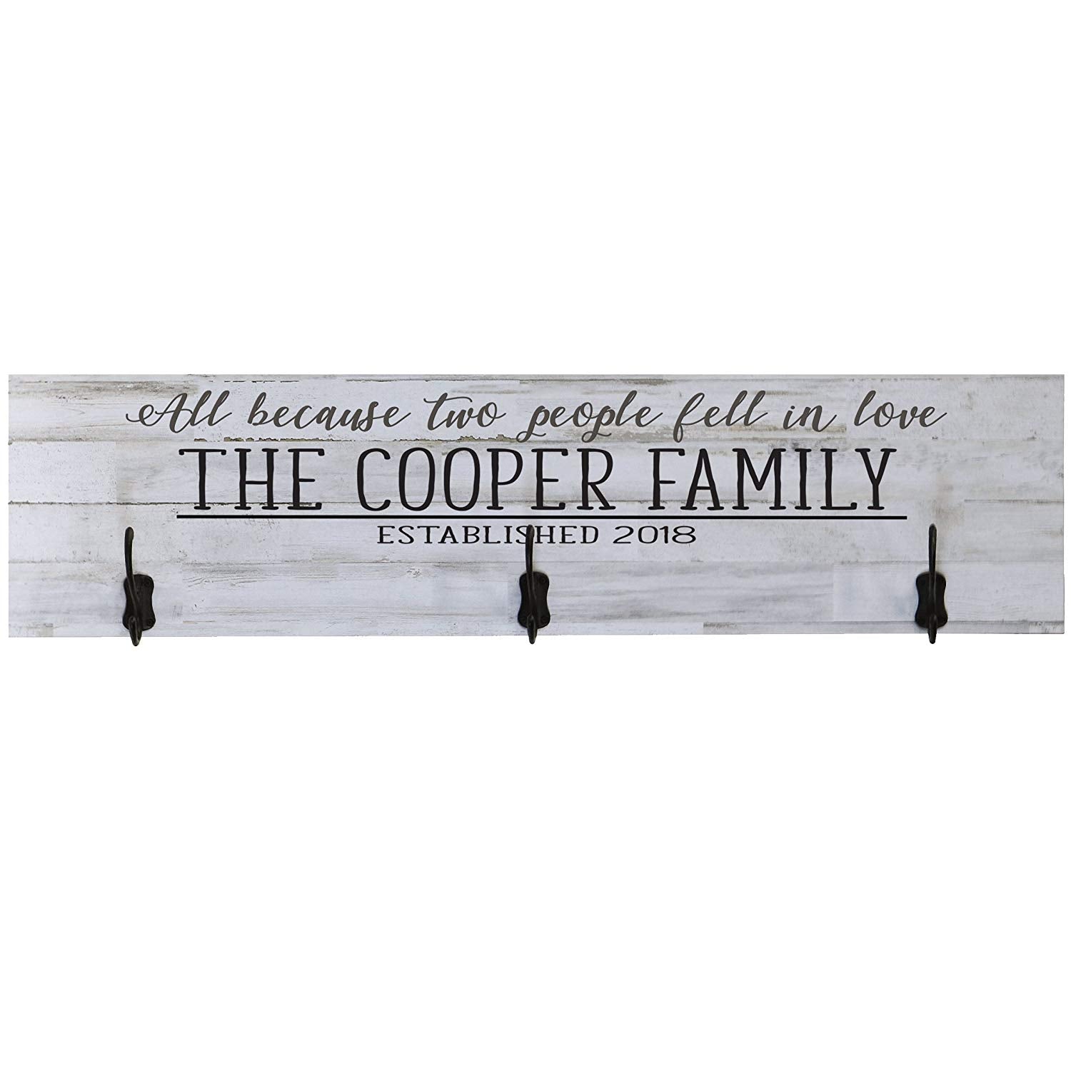 Personalized Coat Rack All Because Two People Fell In Love - LifeSong Milestones