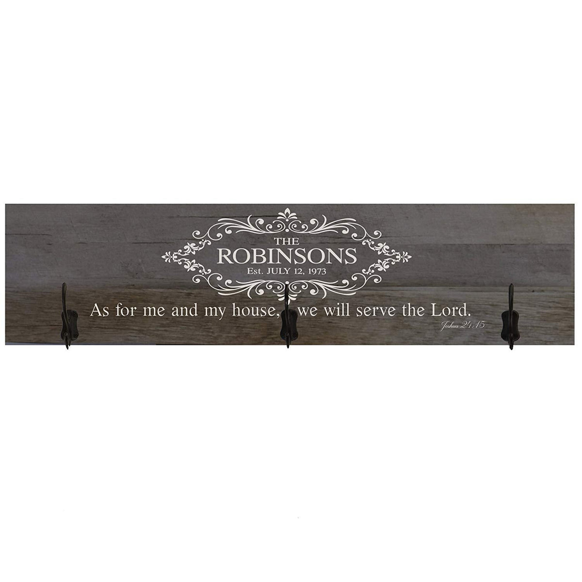Personalized Coat Rack As For Me and My House Established - LifeSong Milestones