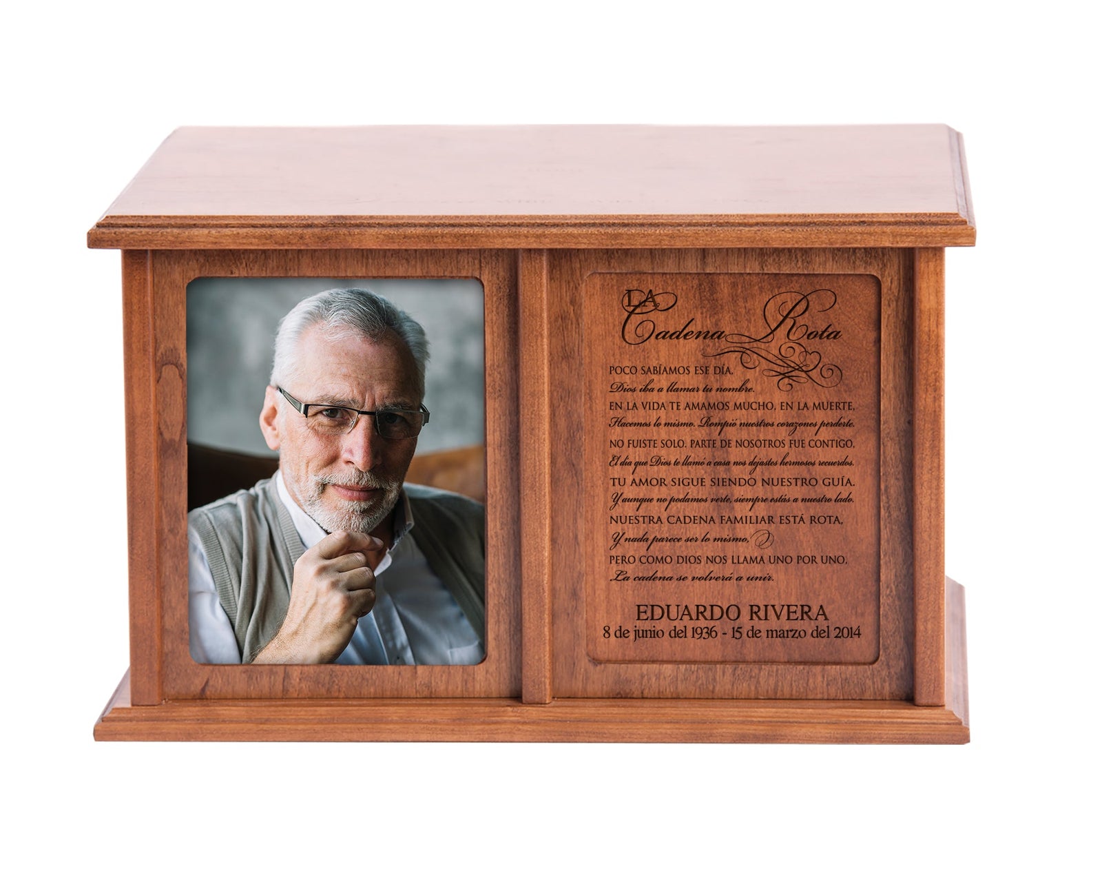 Funeral Keepsake Double Photo Urn Box for Adult Human Ashes