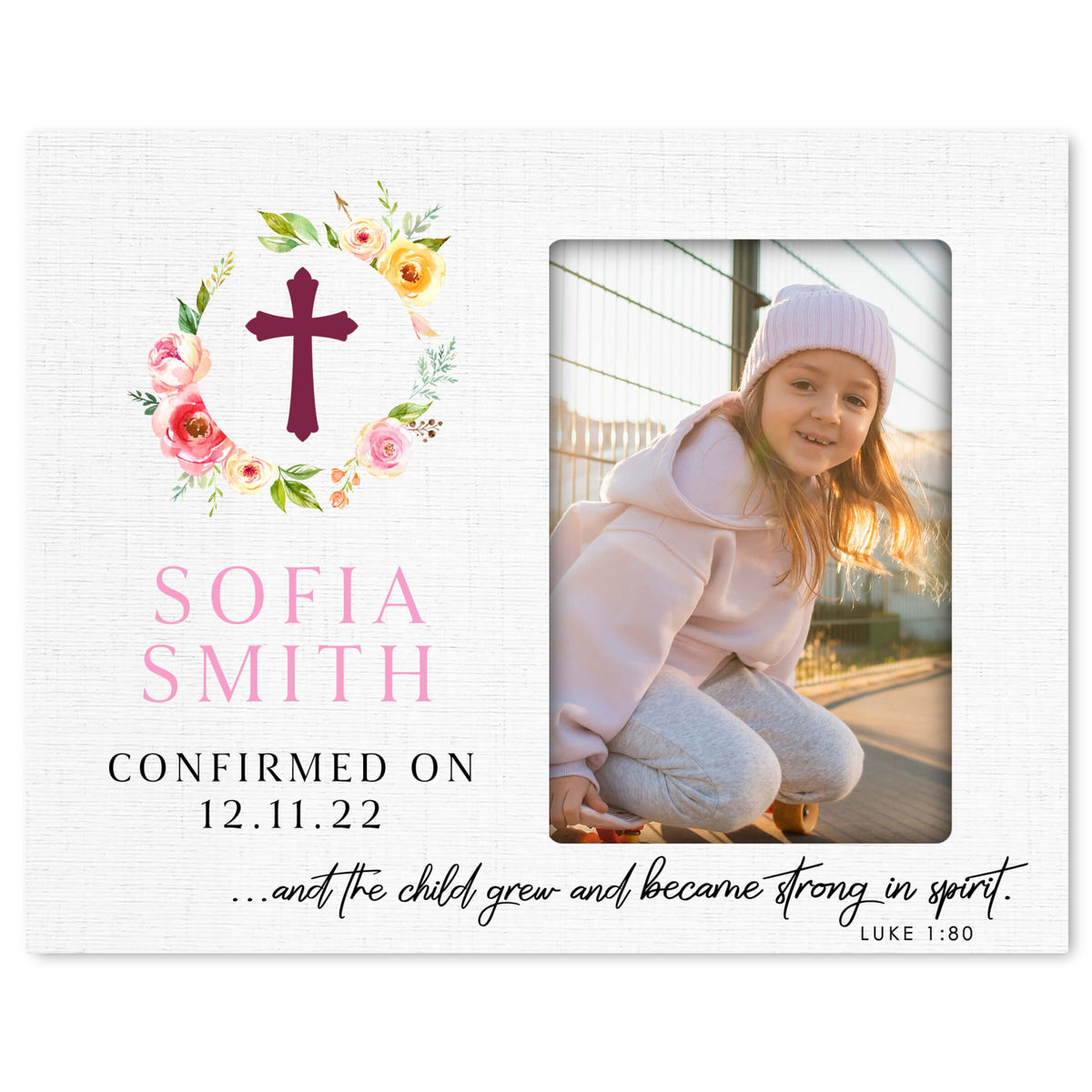 Personalized Confirmation Photo Frame - Trust In The Lord - LifeSong Milestones
