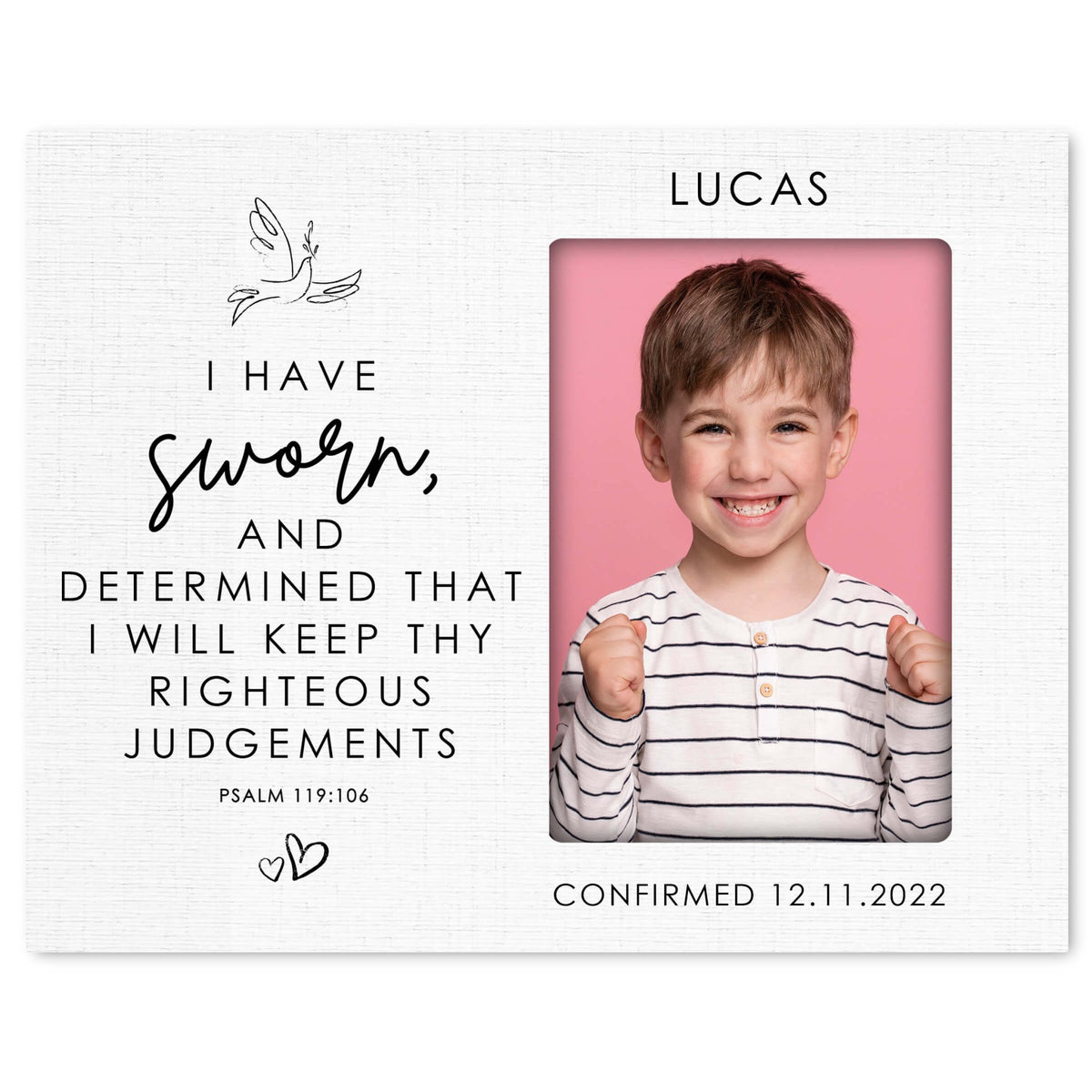 Personalized Confirmation Photo Frame - Trust In The Lord - LifeSong Milestones