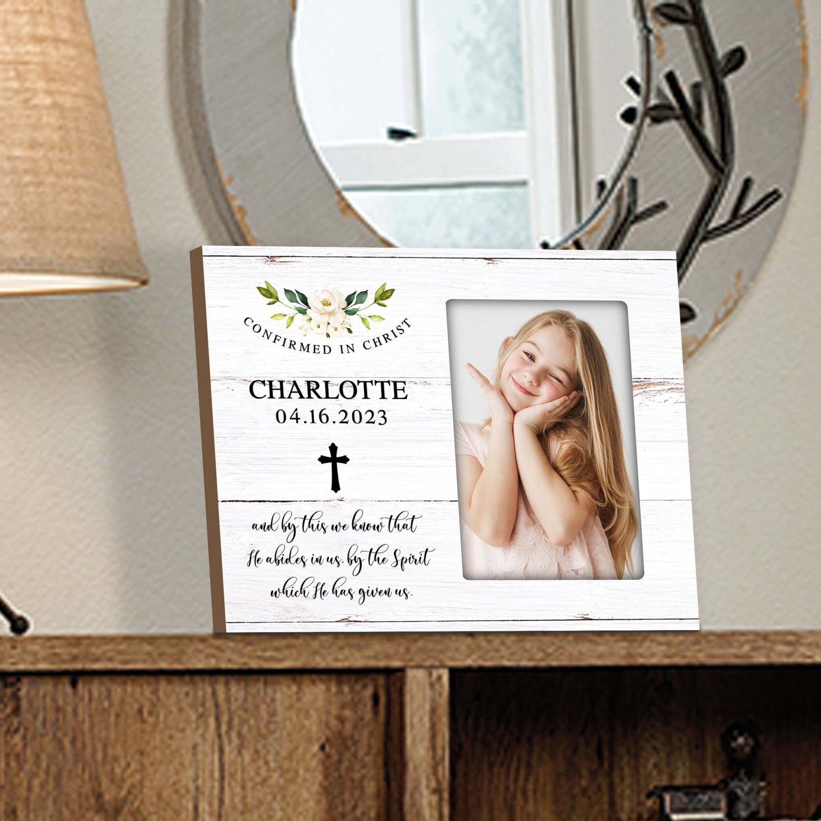 Personalized Confirmation Photo Frame - Trust In The Lord - LifeSong Milestones