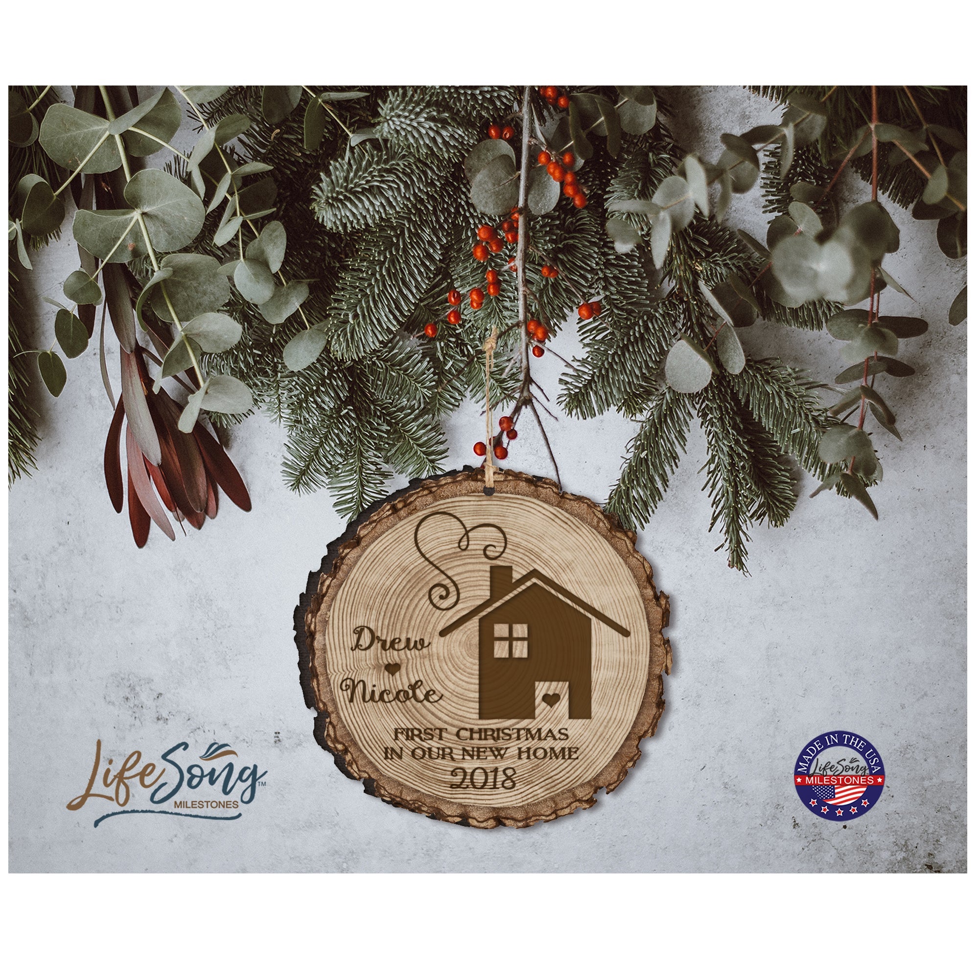 Personalized Couple Christmas New Home Ornaments - LifeSong Milestones